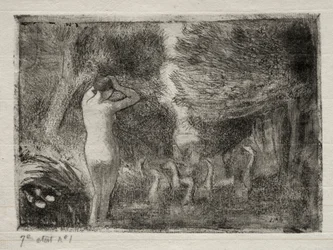 Baigneur et oies, 1895