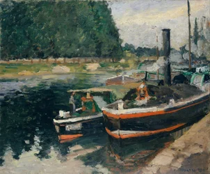 Navires de charge dans le port de Pontoise
