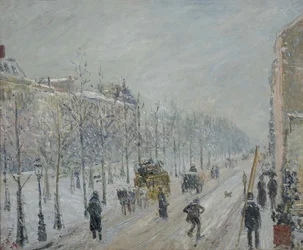 Les Boulevards, extérieurs, effet de neige, 1879