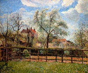 Poirier et fleurs à Eragny, matin, 1886