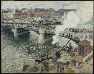Pont Boieldieu à Rouen, temps humide, 1896