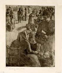 Le Marché aux légumes à Pontoise, 1891