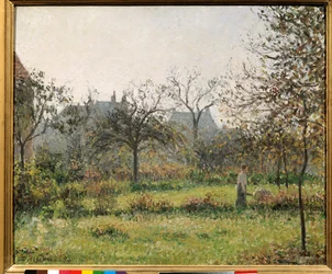 Femme dans un verger, matinée d