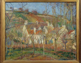 Les toits rouges, coin du village, hiver