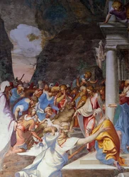 Résurrection de Lazare, fresque, Église de Saint Sigismondo, Crémone, Lombardie, Italie