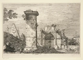 Paysage avec monuments en ruine, de la série Vedute (Vues)