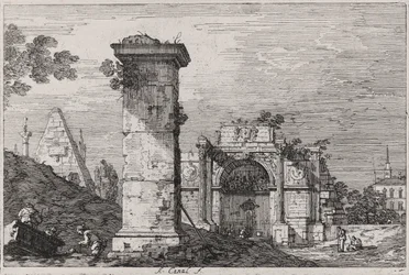 Paysage avec monuments en ruine, de la série Vedute (Vues)