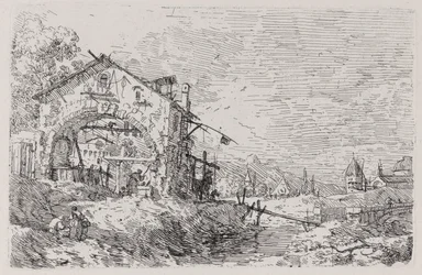 Paysage avec une femme à un puits, de la série Vedute (Vues)