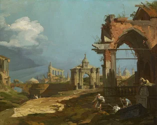 Canaletto - Vue en capriccio avec un arc brisé 1742-44