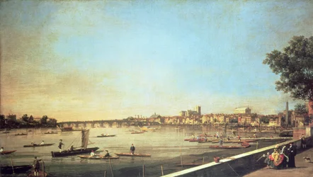 Londres, la Tamise à Westminster et Whitehall depuis la terrasse de Somerset House, vers 1750-51