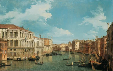 Le Grand Canal, Venise, vue vers le nord-ouest, avec le Palazzo Pesaro, le Palazzo Foscarini et le pinacle de S. Stae à gauche et le Palazzo Vendramin-Calergi et S. Marcuola à droite