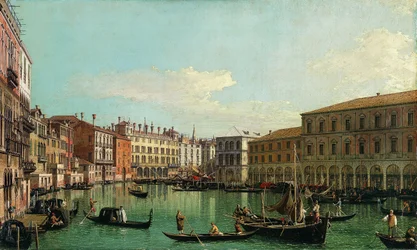 Le Grand Canal, Venise, vers le sud vers le pont du Rialto, 1730s