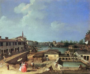 Vue des moulins de Dolo sur la Brenta