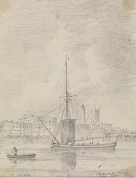 Navires sur la Tamise près du pont de Londres, octobre 1816