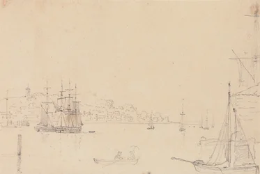 Esquisse de navires près de West Cowes, île de Wight