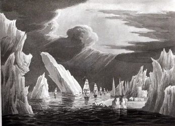 Passage à travers la glace, 16 juin 1818 gravé par D. Havell