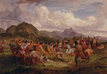 Jeu de balle chez les Indiens sioux, 1851