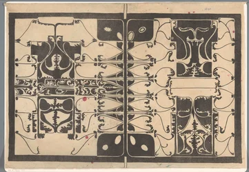 Couverture avec motifs végétaux stylisés