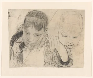 Deux enfants, vus de face