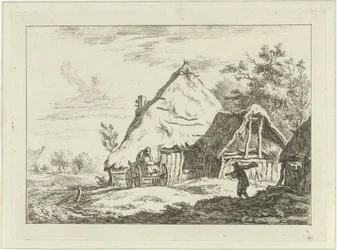 Chariot devant une ferme