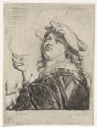 Fumeur avec une pipe à la main