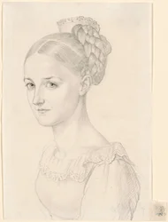 Jeune femme avec une coiffure élaborée