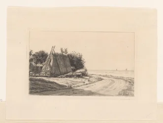 Meule de foin près d