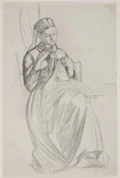 Jeune fille cousant (épouse de l