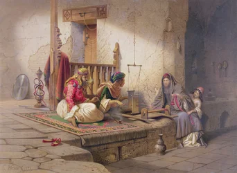 Un tisserand à Esna, une des 24 illustrations produites par G.W. Seitz, imprimée vers 1873