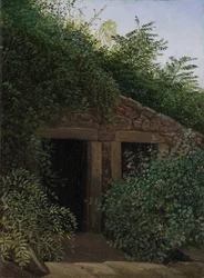 Un puits de mine envahi par la végétation, vers 1824