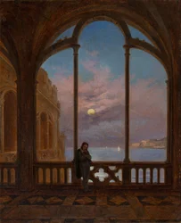 French : Souvenir de Naples (Nuit de lune sur la Méditerranée)