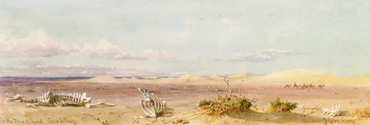 Collines de sable dans le désert, Le Caire, Suez, 1859