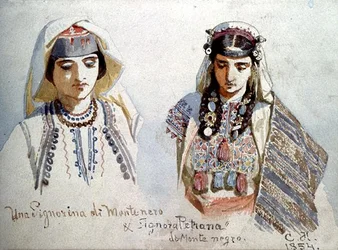 « Une jeune demoiselle du Monténégro et Signora Petrana du Monténégro »