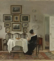 Mère et enfant à la table