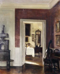 Un intérieur avec un violoncelle