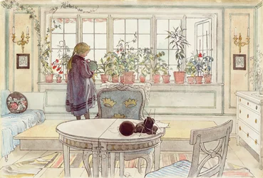 Fleurs sur le rebord de la fenêtre, de la série 