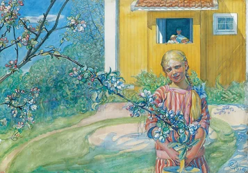 Fille avec fleur de pommier, 1914