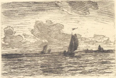 Marine avec des navires sous voile