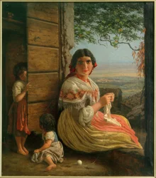 C.L. Jessen, Italienne tricotant