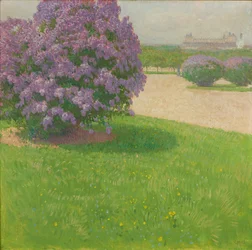 Place des Héros avec des lilas, vers 1900 (huile sur toile)