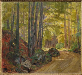 Chemin à travers les bois (peinture sur toile)