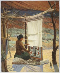 Tisserand Navajo, Canyon de Chelly, Réserve Navajo