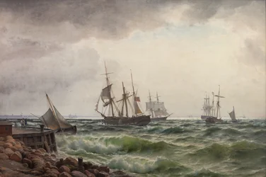 Navires sous terre après une averse