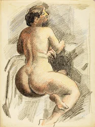 Femme nue assise