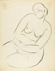 Femme nue assise