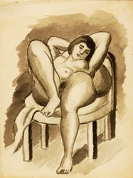Femme nue assise