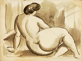 Femme nue assise