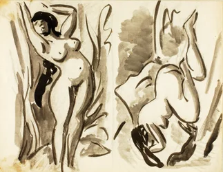 Deux nus féminins, couchés