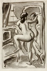 Deux nus féminins debout