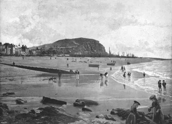 Hastings, vieille ville et plage, vers 1900